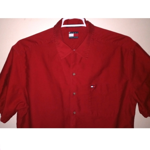 Tommy Hilfiger men's L red bandana button shirt - Picture 3 of 4